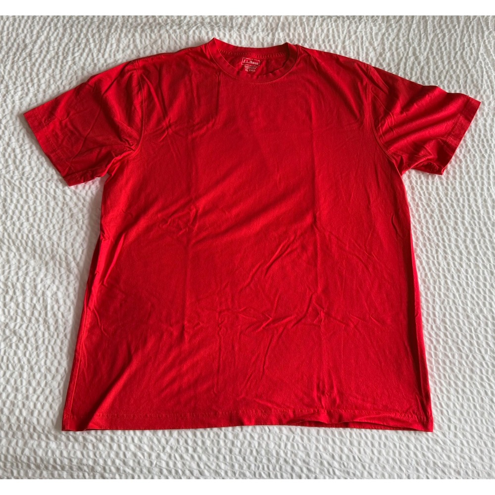 L.L.Bean Men's XL Tall Red Cotton Crewneck T-Shirt Traditional Fit